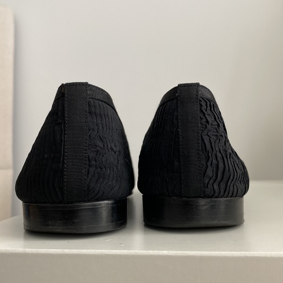 Chanel *Authentic* Interlocking CC Logo Black Crinkle Flats Size Euro 39 - Picture 8 of 14